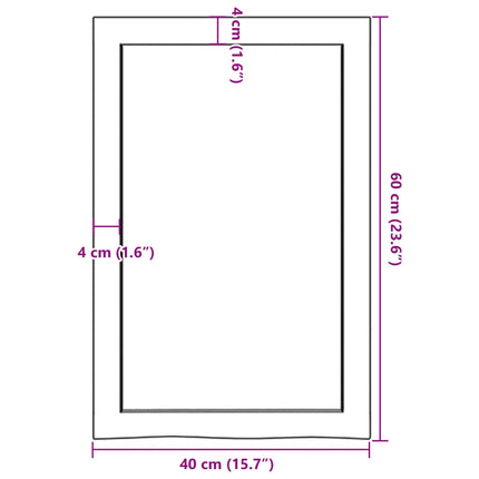 Vägghylla mörkbrun 40x60x(2-6) cm behandlad massiv ek