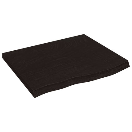 Vägghylla mörkbrun 60x50x(2-4) cm behandlad massiv ek