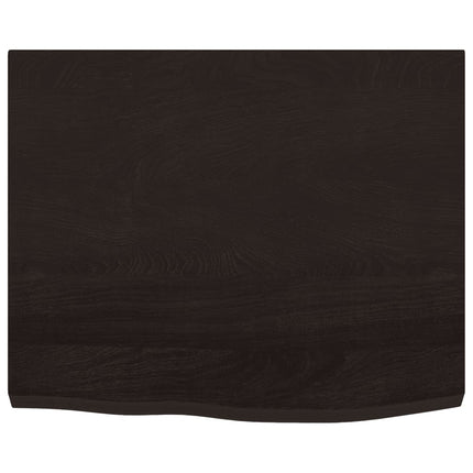 Vägghylla mörkbrun 60x50x(2-4) cm behandlad massiv ek
