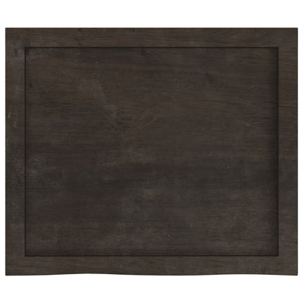 Vägghylla mörkbrun 60x50x(2-4) cm behandlad massiv ek