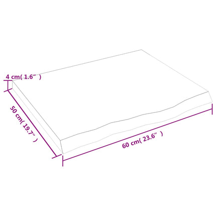 Vägghylla mörkbrun 60x50x(2-4) cm behandlad massiv ek