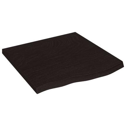 Vägghylla mörkbrun 60x60x(2-4) cm behandlad massiv ek