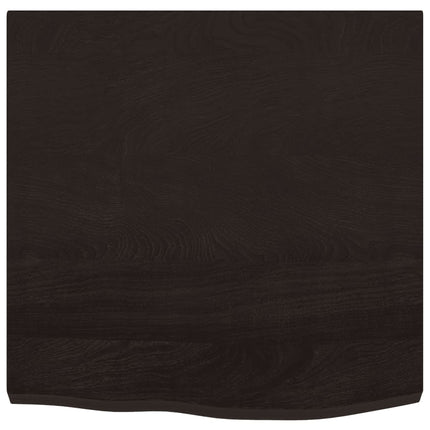 Vägghylla mörkbrun 60x60x(2-4) cm behandlad massiv ek