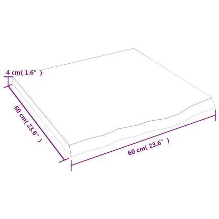Vägghylla mörkbrun 60x60x(2-4) cm behandlad massiv ek