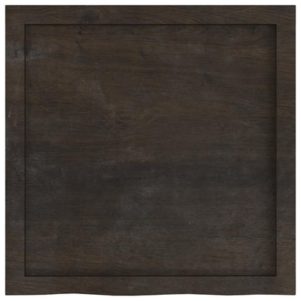 Vägghylla mörkbrun 60x60x(2-6) cm behandlad massiv ek