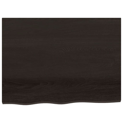 Vägghylla mörkbrun 80x60x2 cm behandlad massiv ek