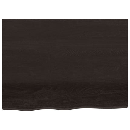 Vägghylla mörkbrun 80x60x(2-4) cm behandlad massiv ek