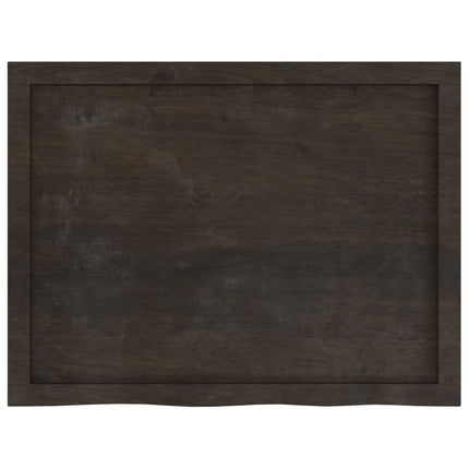 Vägghylla mörkbrun 80x60x(2-4) cm behandlad massiv ek