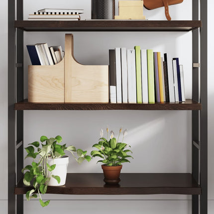 Vägghylla mörkbrun 80x60x(2-4) cm behandlad massiv ek