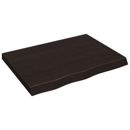 Vägghylla mörkbrun 80x60x(2-6) cm behandlad massiv ek