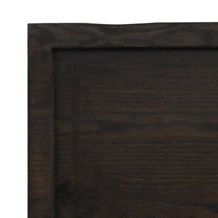 Vägghylla mörkbrun 80x60x(2-6) cm behandlad massiv ek
