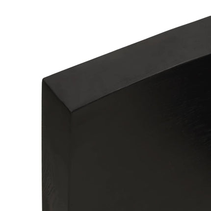 Vägghylla mörkbrun 80x60x(2-6) cm behandlad massiv ek