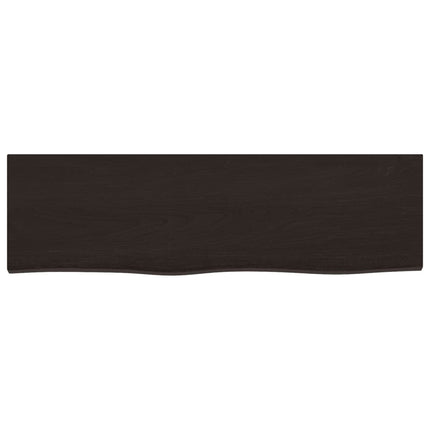 Vägghylla mörkbrun 100x30x(2-4) cm behandlad massiv ek