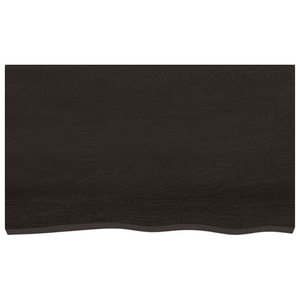 Vägghylla mörkbrun 100x60x2 cm behandlad massiv ek