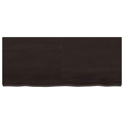 Vägghylla mörkbrun 120x50x(2-6) cm behandlad massiv ek