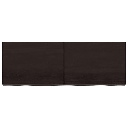 Vägghylla mörkbrun 140x50x(2-4) cm behandlad massiv ek