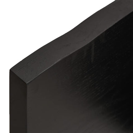 Vägghylla mörkbrun 140x50x(2-4) cm behandlad massiv ek