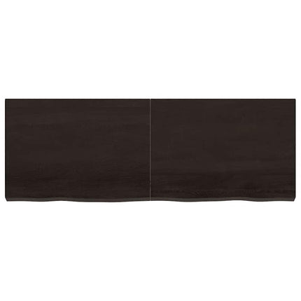 Vägghylla mörkbrun 140x50x(2-6) cm behandlad massiv ek