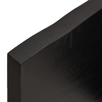 Vägghylla mörkbrun 140x60x(2-4) cm behandlad massiv ek