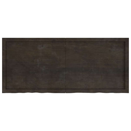 Vägghylla mörkbrun 140x60x(2-6) cm behandlad massiv ek