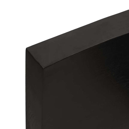 Vägghylla mörkbrun 140x60x(2-6) cm behandlad massiv ek