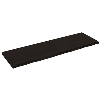 Vägghylla mörkbrun 160x50x(2-4) cm behandlad massiv ek