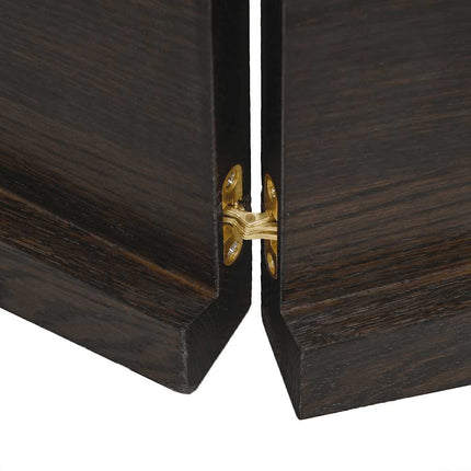 Vägghylla mörkbrun 160x50x(2-4) cm behandlad massiv ek