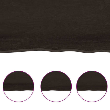 Vägghylla mörkbrun 160x50x(2-4) cm behandlad massiv ek