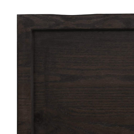 Vägghylla mörkbrun 160x50x(2-4) cm behandlad massiv ek