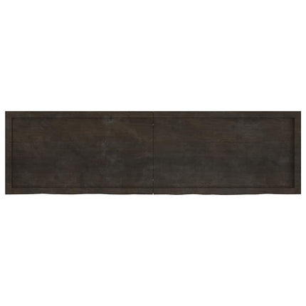 Vägghylla mörkbrun 180x50x(2-6) cm behandlad massiv ek