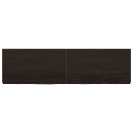Vägghylla mörkbrun 180x50x(2-6) cm behandlad massiv ek