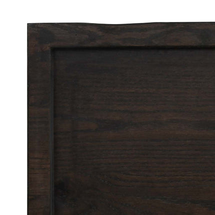 Vägghylla mörkbrun 180x60x(2-4) cm behandlad massiv ek