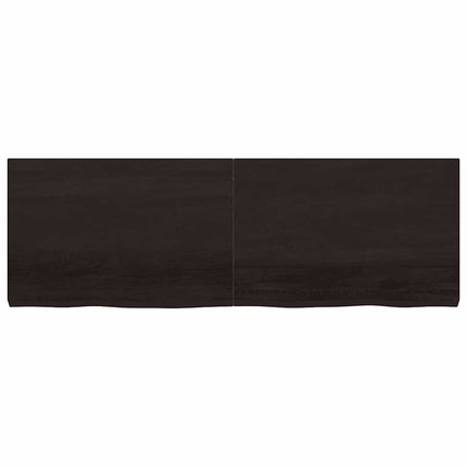 Vägghylla mörkbrun 180x60x(2-6) cm behandlad massiv ek