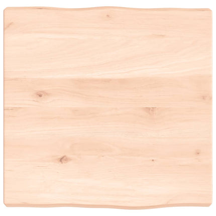 Bordsskiva 40x40x(2-4) cm obehandlad massiv ek levande kant