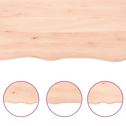 Bordsskiva 80x50x(2-6) cm obehandlad massiv ek levande kant