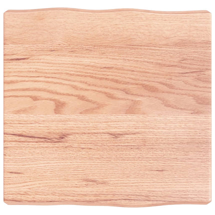 Bordsskiva ljusbrun 40x40x(2-6) cm massivt trä levande kant