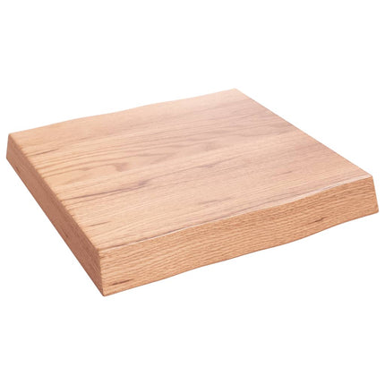 Bordsskiva ljusbrun 40x40x(2-6) cm massivt trä levande kant