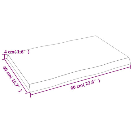 Bordsskiva ljusbrun 60x40x(2-4) cm massivt trä levande kant