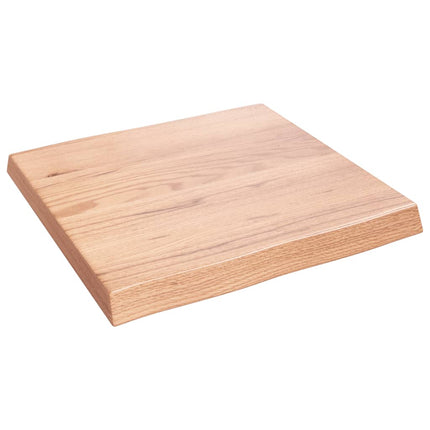 Bordsskiva ljusbrun 60x60x(2-6) cm massivt trä levande kant
