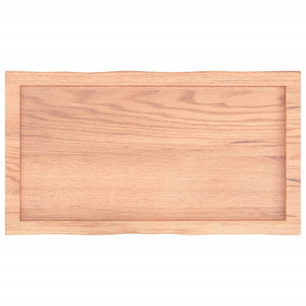 Bordsskiva ljusbrun 80x40x(2-6) cm massivt trä levande kant