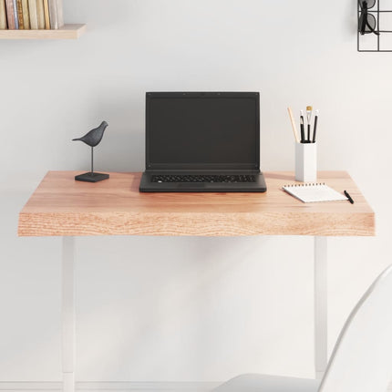 Bordsskiva ljusbrun 80x40x(2-6) cm massivt trä levande kant