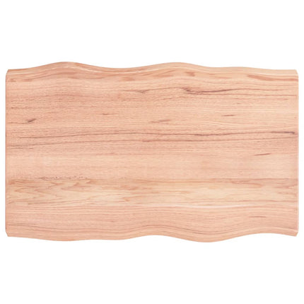 Bordsskiva ljusbrun 80x50x(2-6) cm massivt trä levande kant