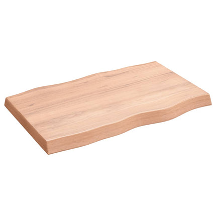 Bordsskiva ljusbrun 80x50x(2-6) cm massivt trä levande kant