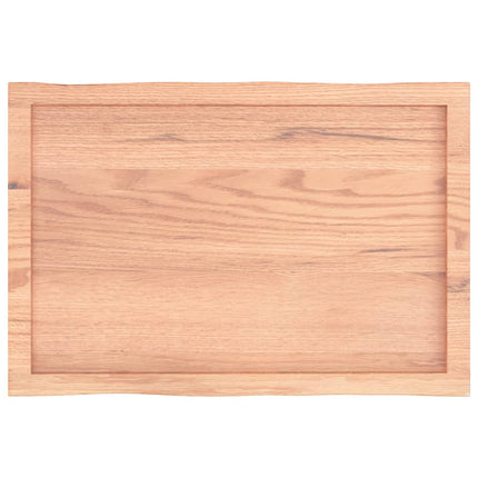 Bordsskiva ljusbrun 80x50x(2-6) cm massivt trä levande kant