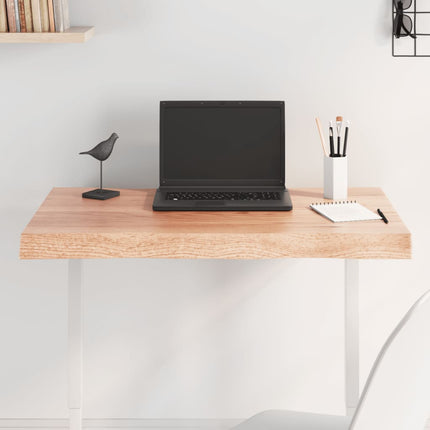 Bordsskiva ljusbrun 80x50x(2-6) cm massivt trä levande kant