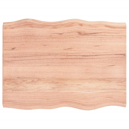 Bordsskiva ljusbrun 80x60x(2-4) cm massivt trä levande kant