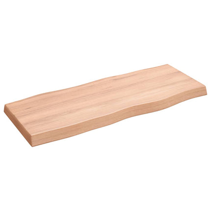 Bordsskiva ljusbrun 100x40x(2-6) cm massivt trä levande kant