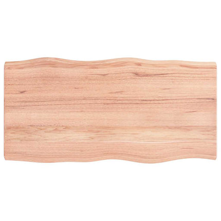 Bordsskiva ljusbrun 100x50x(2-6) cm massivt trä levande kant
