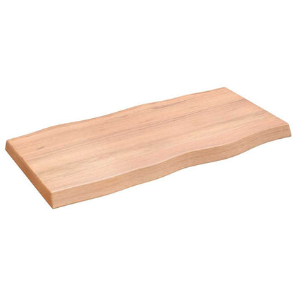 Bordsskiva ljusbrun 100x50x(2-6) cm massivt trä levande kant
