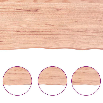 Bordsskiva ljusbrun 100x50x(2-6) cm massivt trä levande kant